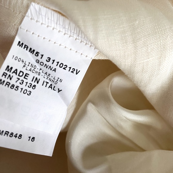🆕 MARINA RINALDI Ivory 100% Linen A-Line Lagenlook Skirt SZ 20 - Picture 4 of 7